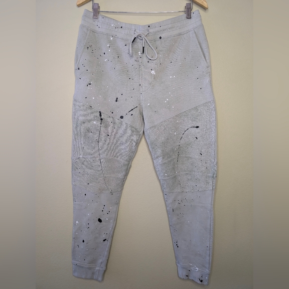 NWT Hudson Los Angeles Gray Sweatpants Artistic Splatter Joggers Size Medium - Picture 1 of 8